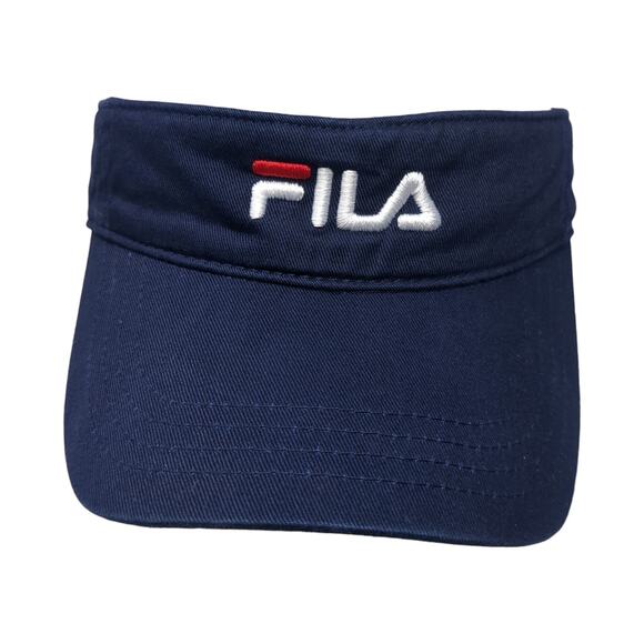 FILA Strapback Sun Visor Hat Blue One Size Adjustable Embroidered Outdoor - Picture 1 of 9